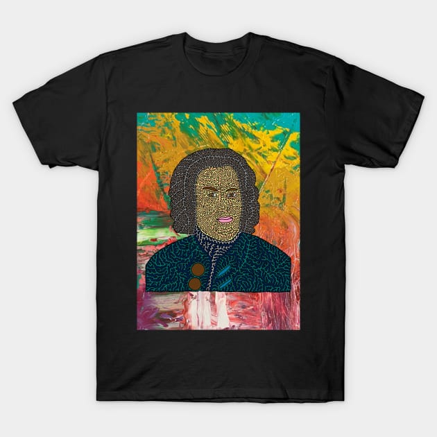 Bach Portrait - Abstract Background T-Shirt by NightserFineArts